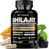 Shilajit Capsules - Premium Shilajit for Men - with Ashwagandha Ginseng and More Fulvic Acid for Men/Women - 120 Capsules - Showlu Well Nation Store